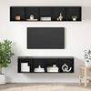 vidaXL TV Cabinet Set Wall-mounted 4 pcs Black Oak Engineered Wood