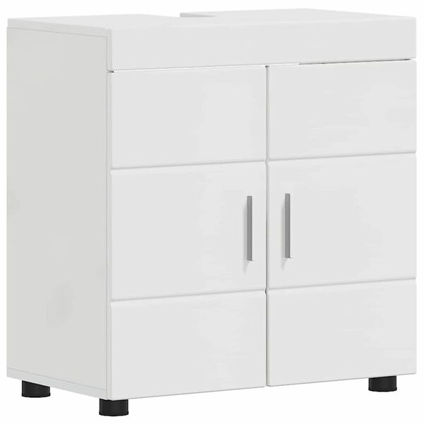 vidaXL Bathroom Cabinet Set TULUM High Gloss White 60 x 34 x 63 cm