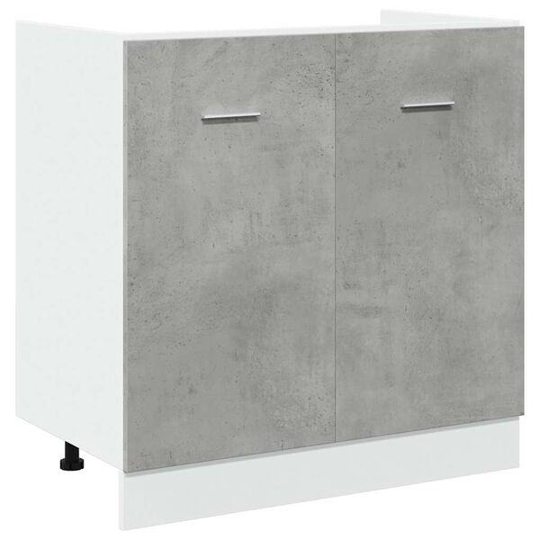 vidaXL Sink Bottom Cabinet Lyon Concrete Grey 80x46x81.5 cm Engineered Wood