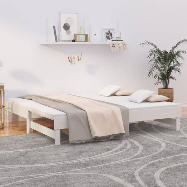 vidaXL Pull-out Day Bed without Mattress White 2x(75x190) cm