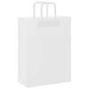 vidaXL Paper Bags 50 pcs with Handles White 26x12x35 cm