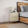 vidaXL Wall-mounted Bedside Cabinet with LED Lights Sonoma Oak