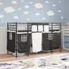 vidaXL Kids'Loft Bed Frame with Curtains Black 99.5 x 190 cm