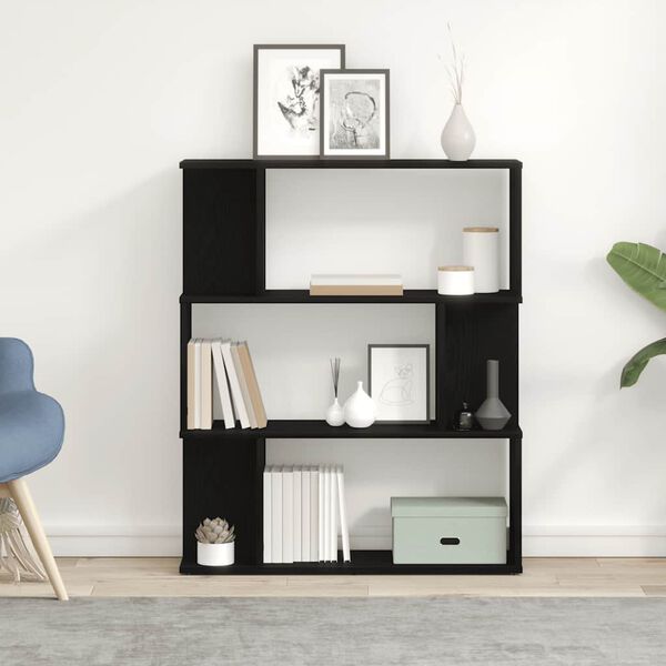 vidaXL Bookcase Black Oak 80x24x96 cm Engineered Wood