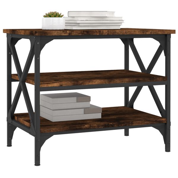 vidaXL Side Table Smoked Oak 55x38x45 cm Engineered Wood