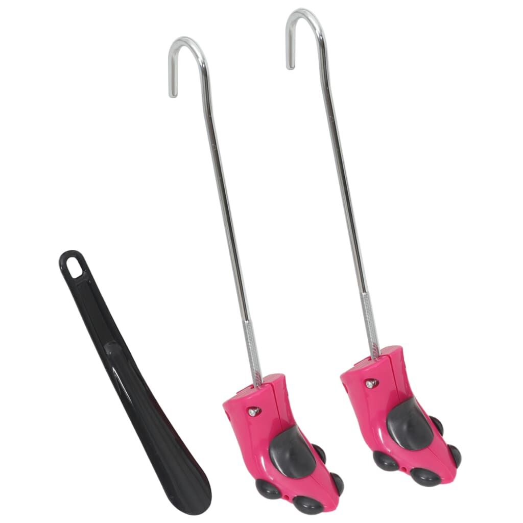 vidaXL Boot Stretchers with Shoe Horn Pink EU 34 40 Plastic