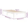 vidaXL Bed Frame without Mattress White Solid Wood Small Single