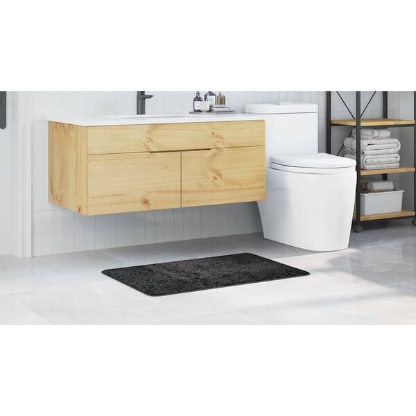vidaXL Anti-slip Bath Mat Dark grey 60 x 90 cm PP