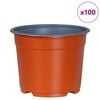 vidaXL Flower Pot 100 pcs Terracotta &Oslash; 10 x 8 cm Plastic
