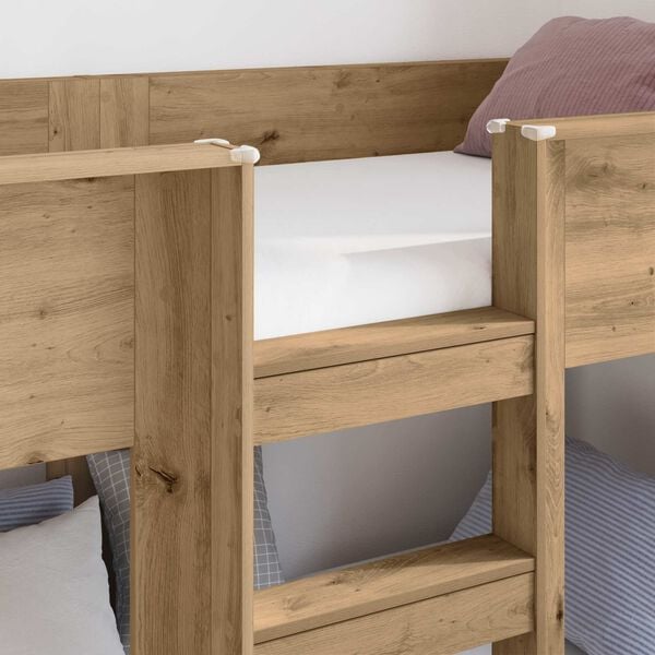 vidaXL Bunk Bed for Kids Artisan Oak 100 x 200 cm Engineered Wood