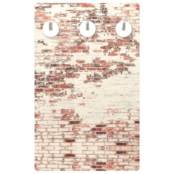 vidaXL Wall Mounted Coat Rack 40x25 cm Tempered Glass Brick Wall