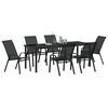 vidaXL Garden Dining Set 7 pcs Black Powder-coated Steel