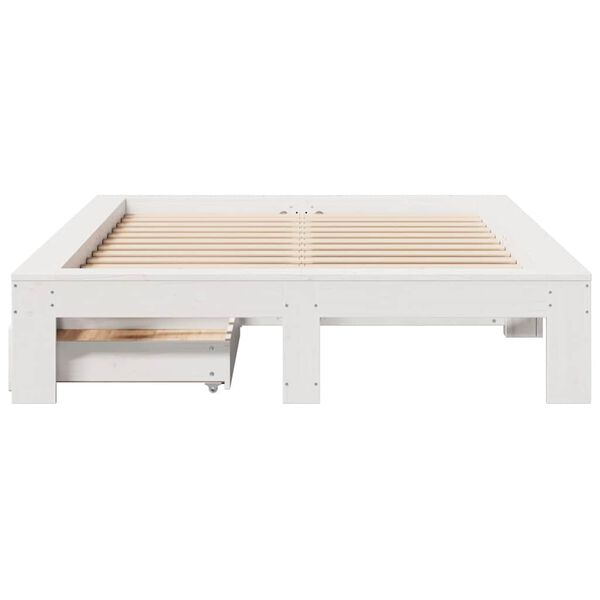 vidaXL Bed Frame without Mattress White 120x200 cm Solid Wood Pine