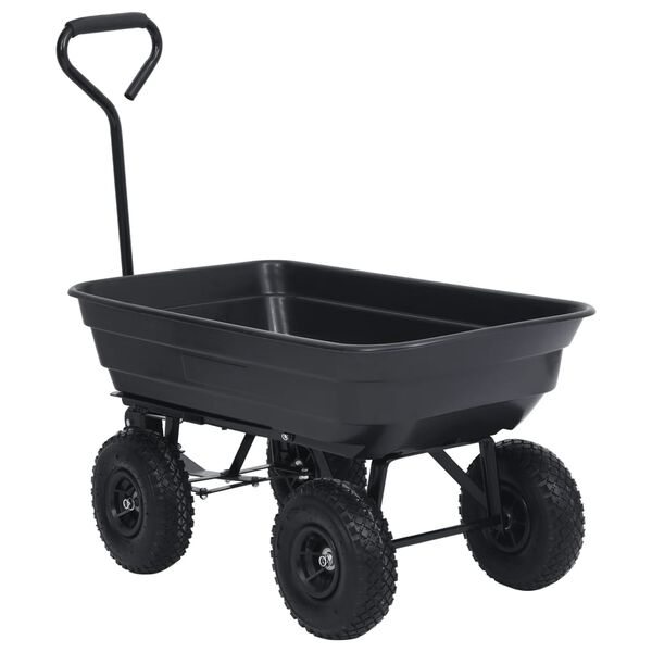 vidaXL Garden Tipping Hand Cart 300 kg 75L Black
