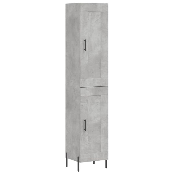 vidaXL Highboard Concrete Grey 34.5x34x180 cm Engineered Wood
