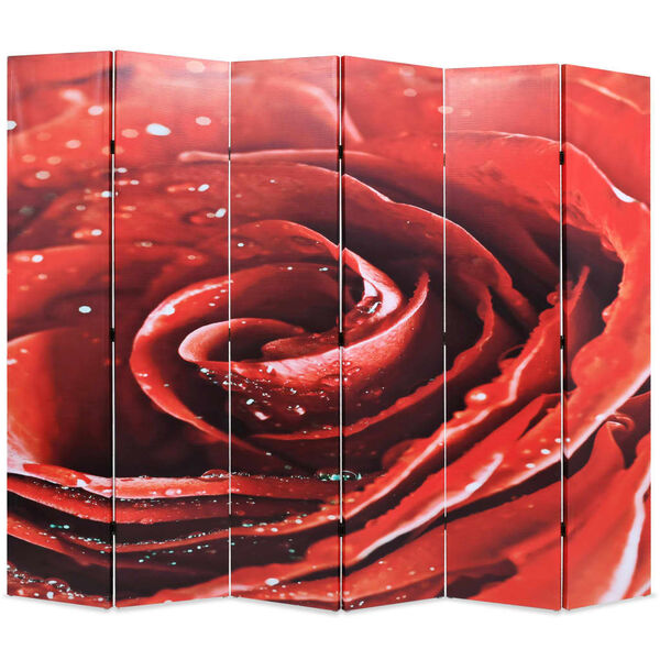 vidaXL Folding Room Divider 228x170 cm Rose Red