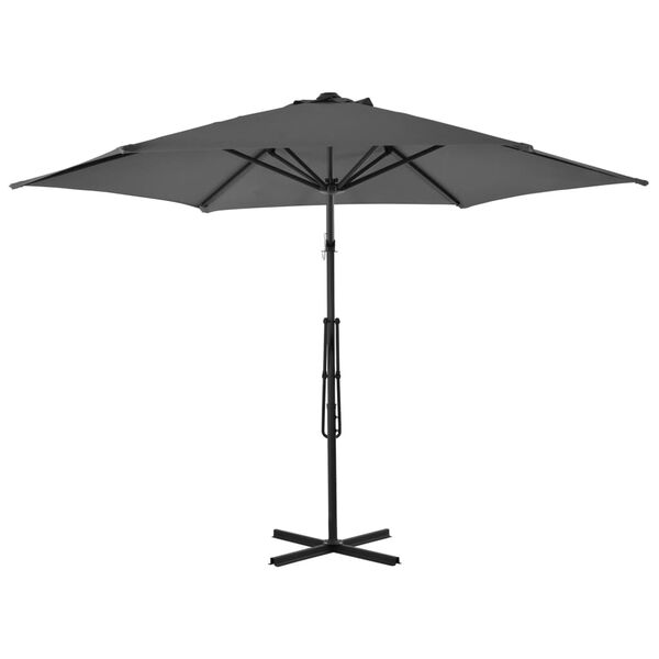 vidaXL Garden Parasol with Steel Pole 300 cm Anthracite