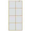 vidaXL Walk-in Shower Wall Gold 90 x 195 cm Tempered Glass