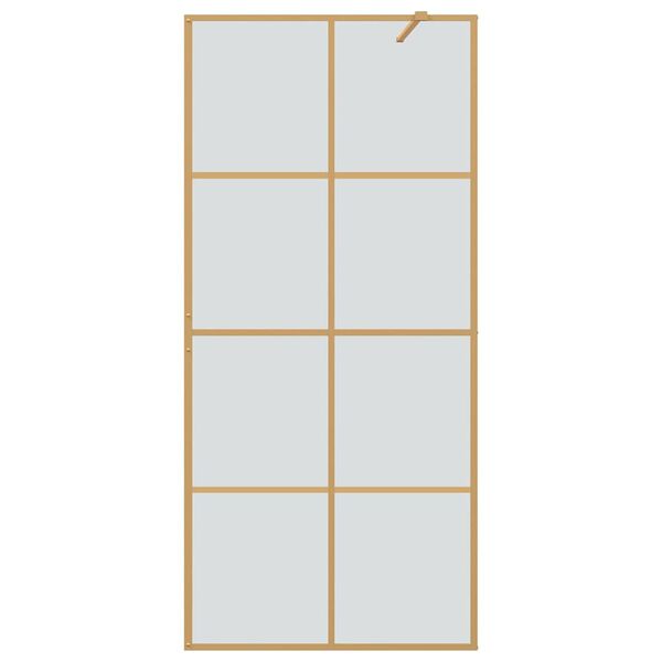 vidaXL Walk-in Shower Wall Gold 90 x 195 cm Tempered Glass
