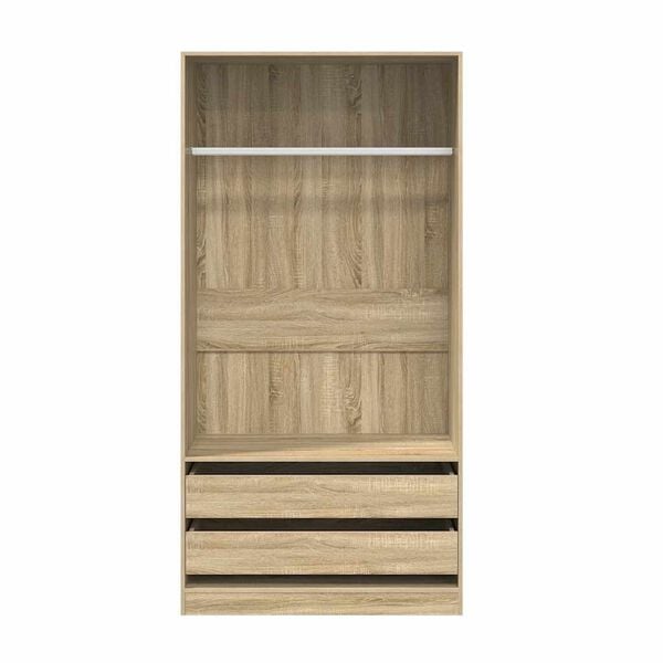 vidaXL Wardrobe Sonoma Oak 100x50x200 cm Engineered Wood