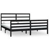 vidaXL Bed Frame without Mattress Black Solid Wood Pine 180x200 cm Super King