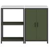 vidaXL Kitchen Storage Set 2 pcs Olive Green Cold-rolled steel