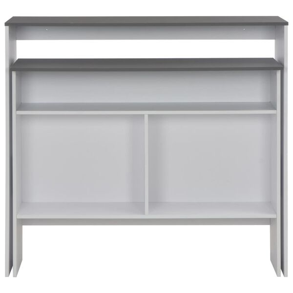 vidaXL Bar Table with 2 Table Tops White and Grey 130x40x120 cm