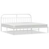 vidaXL Metal Bed Frame without Mattress with Headboard White 200x200cm