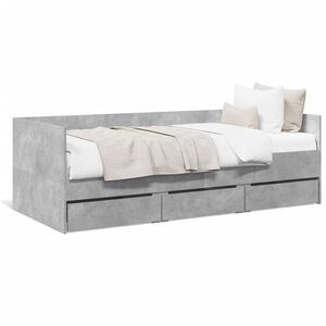 vidaXL Daybed with Drawers without Mattress Concrete Grey 100x200 cm