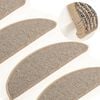 vidaXL Stair Mats 15 pcs 56x17x3 cm Brown Half Round