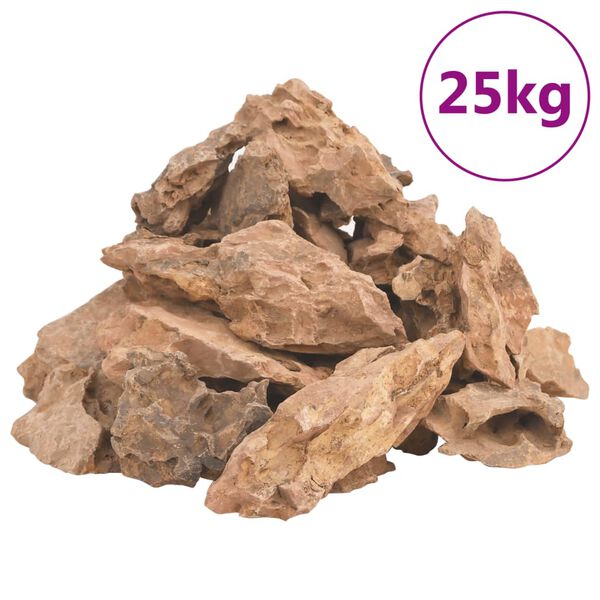vidaXL Lava Stones 25 kg Brown 1-10 cm