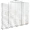 vidaXL Arched Gabion Baskets 7 pcs 300x30x220/240 cm Galvanised Iron