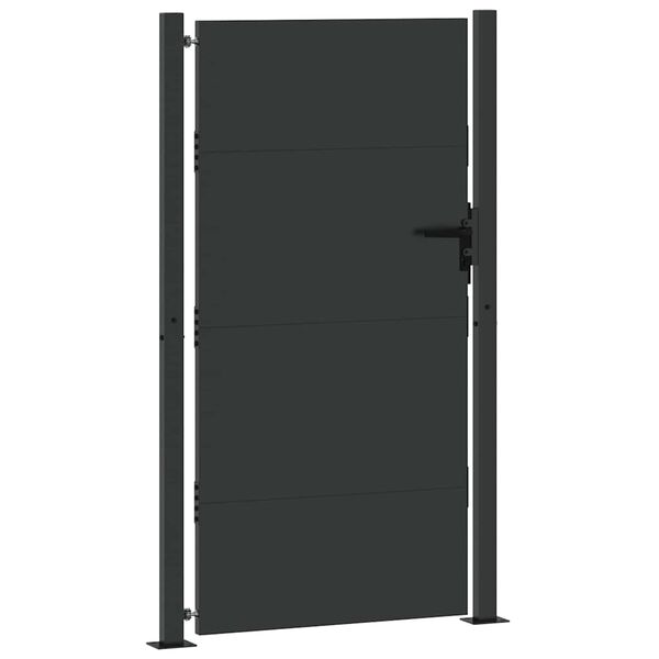 vidaXL Garden Gate Black 105 x 175 cm Powder-coated steel