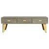 vidaXL Coffee Table Solid Mango Wood Grey with Brass 110x60x35 cm