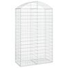 vidaXL Arched Gabion Basket 100x50x160/180 cm Galvanised Iron