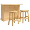 vidaXL Kitchen Island Set Corona 3 pcs Honey Wax Solid Pine Wood