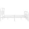 vidaXL Metal Bed Frame without Mattress with Footboard White 183x213cm