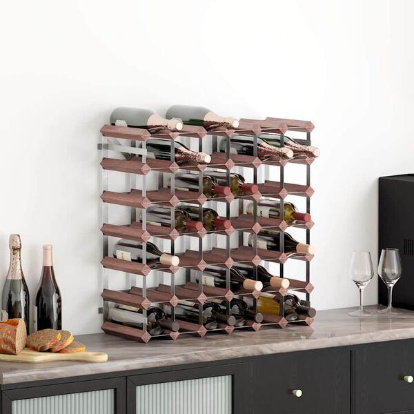 vidaXL Wine Rack for 42 Bottles Brown Solid Wood Pine