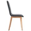 vidaXL Dining Chairs 4 pcs Grey Fabric and Solid Oak Wood