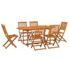 vidaXL 7 Piece Garden Dining Set 180x90x75 cm Solid Wood Acacia