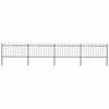 vidaXL Garden Fence with Hoop Top Steel 671x100 cm Black