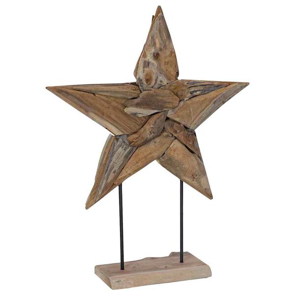 vidaXL Christmas Star Brown 60 x 5 x 75 cm Solid Teak Wood