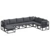 vidaXL Garden Sofa Set with Cushion Black Aluminium