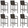 vidaXL 7 Piece Garden Bar Set Poly Rattan Brown