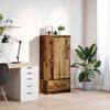 vidaXL Cabinet with Drawer Old Wood 55.5x34x119.5 cm Engineered Wood