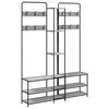 vidaXL Coat Stand with Shoes Bench Grey Sonoma 143 x 30 x 199.5 cm