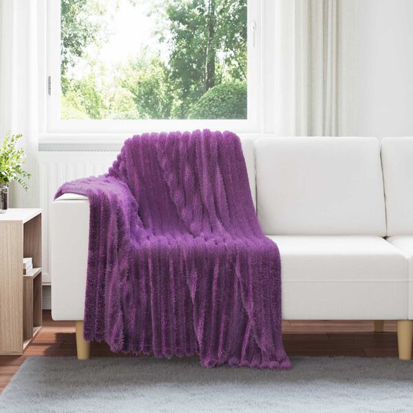 vidaXL Throw Blanket Purple 150 x 130 cm Fleece