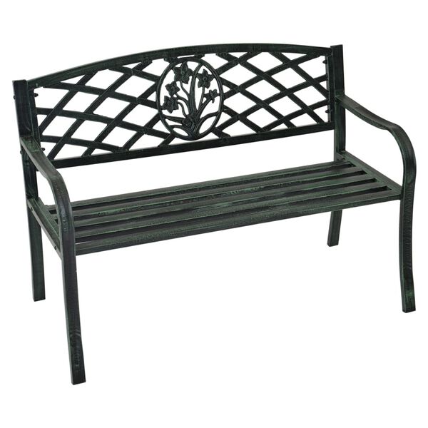 Lesli Living Garden Bench St. James 114x59.5x80 cm Metal Green