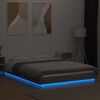 vidaXL Bed Frame with LED Lights without Mattress Grey Sonoma 120x200cm