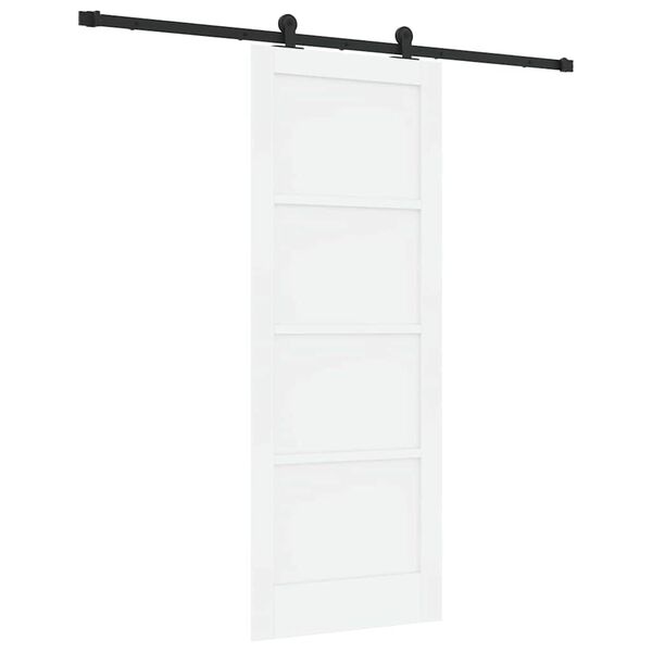 vidaXL Sliding Door White and Black 78 x 202 cm Solid Pine Wood